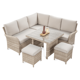 Technorattan rohová skříňka VENTURA béžová