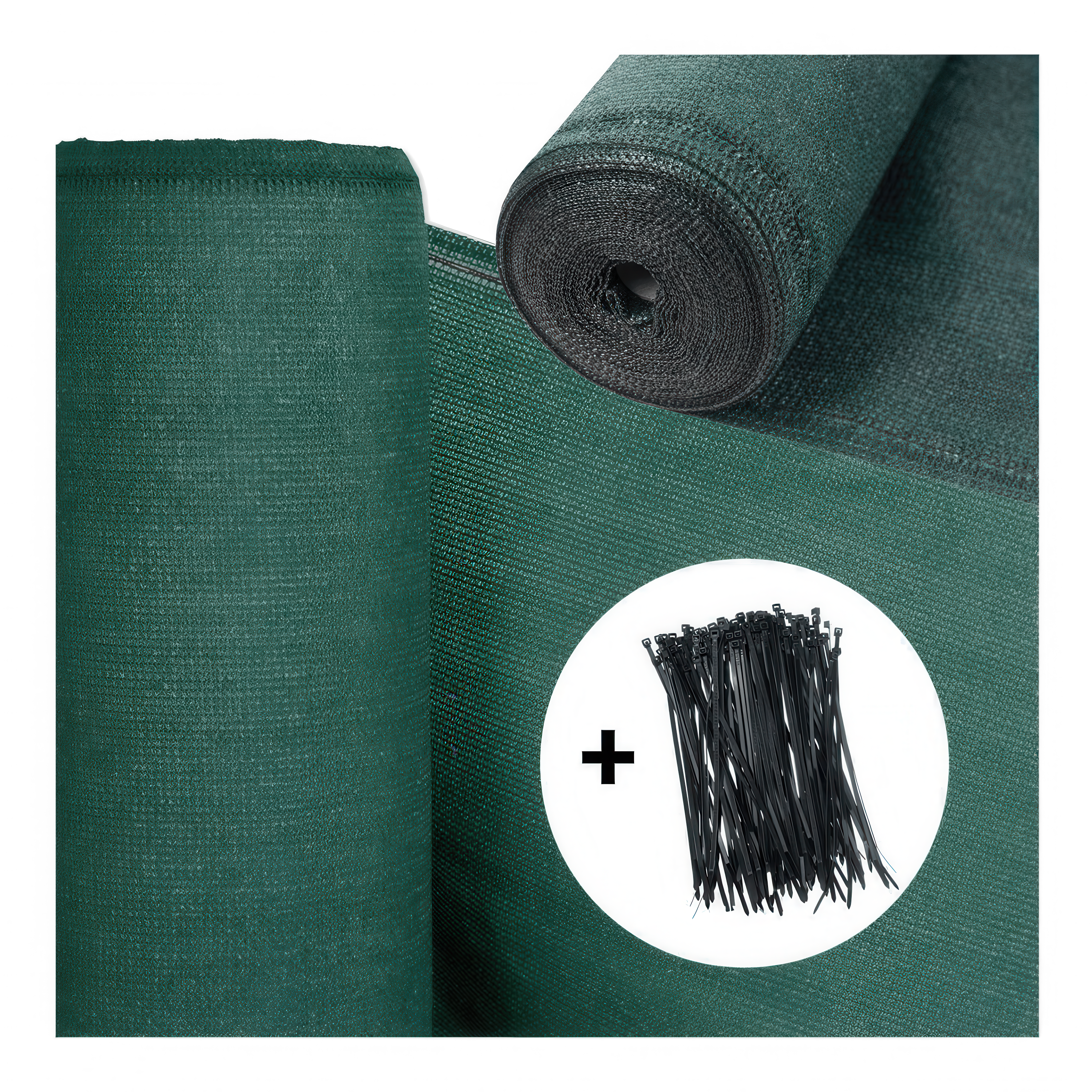 Zahradní stínící síť 1,5x10 m tmavě zelená + upínací pásky - HARDMAISTER