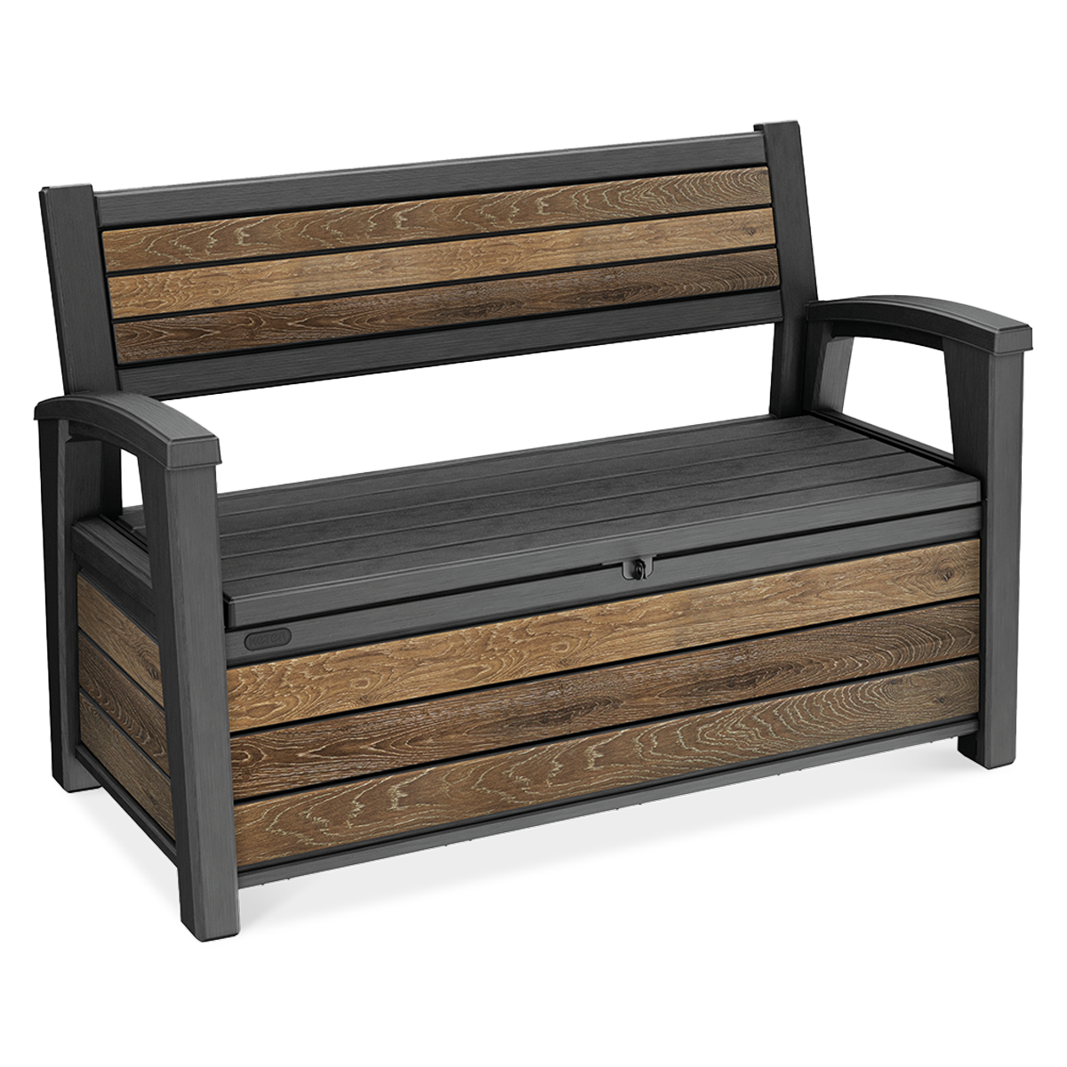 Zahradní box/lavička Keter Deco 227L, ořechové dřevo