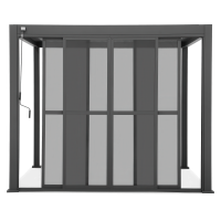Polykarbonátové posuvné dveře pro 4m antracitovou pergolu PREMIUM - GUTROOF
