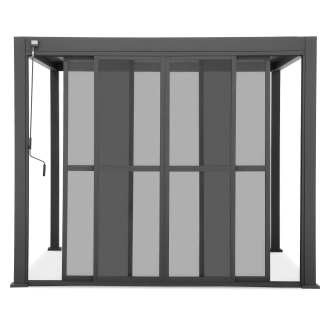 Polykarbonátové posuvné dveře pro 4m antracitovou pergolu PREMIUM - GUTROOF