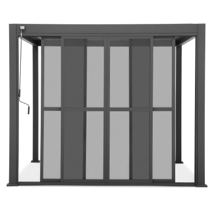 Polykarbonátové posuvné dveře pro 4m antracitovou pergolu PREMIUM - GUTROOF