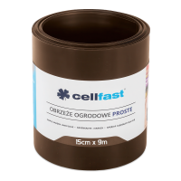 Zahradní obruba rovná 15 cm x 9,0 m Hnědá Cellfast
