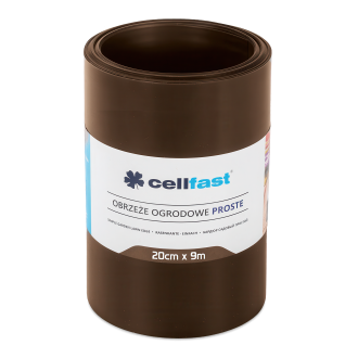 Zahradní obruba rovná 20 cm x 9,0 m Hnědá Cellfast