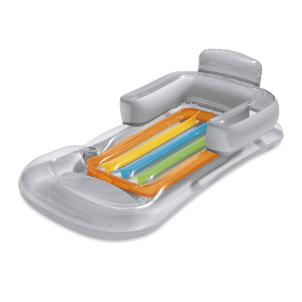 Aranżacja relaksującego się mężczyzny na materacu w basenie