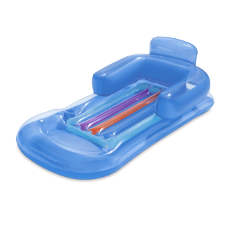 Aranżacja relaksującej się kobiety na materacu w basenie