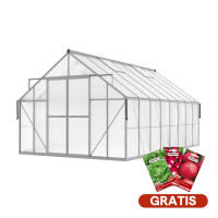 Zahradní skleník z polykarbonátu Slide-In NEW 305x489cm Silver - Cultivo