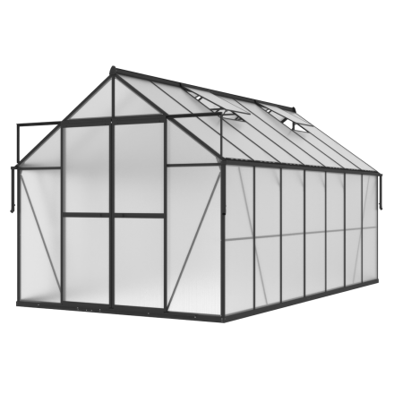 aranżacja czarnej szklarni z poliwęglanu "slide in"