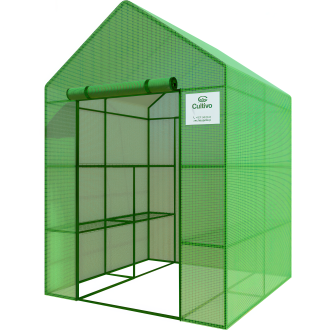 Skleníkové fóliové tunelové regály 8 polic 140x140 zelená