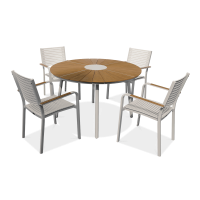 Zahradní jídelní set TACOMA Fi120/4+1 White - Focus Garden