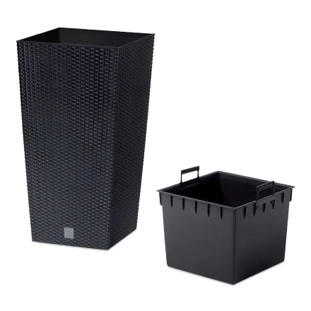 Rato Čtvercový vysoký květináč 26x26x50cm antracit - PROSPERPLAST