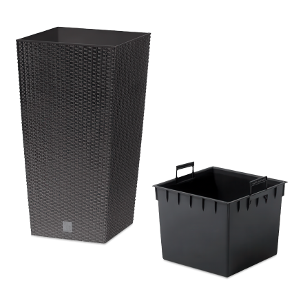 Rato Čtvercový vysoký květináč 26x26x50cm umbra - PROSPERPLAST