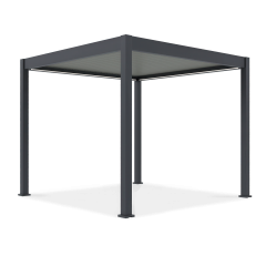 Bioklimatická pergola Gutroof ELEGANCE AUTOMATIC 3x3 m v tmavě šedé barvě z podhledu na bílém pozadí