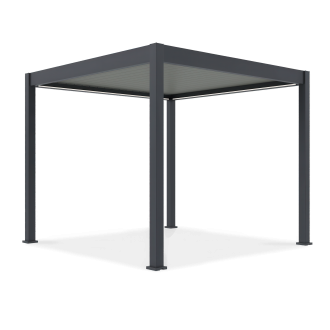 Terasová pergola automatická s LED osvětlením ELEGANCE AUTOMATIC 3x3 antracit/světle šedá - Gutroof