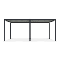 Bioklimatická terasová pergola ELEGANCE AUTOMATIC 3x6 s LED osvětlením Antracit/světle šedá - Gutroof