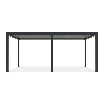 Bioklimatická terasová pergola ELEGANCE AUTOMATIC 3x6 s LED osvětlením Antracit/světle šedá - Gutroof