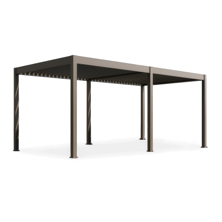 Bioklimatická terasová pergola ELEGANCE AUTOMATIC 3x6 s LED osvětlením Taupe - Gutroof