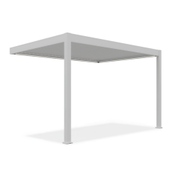 Bílá hliníková pergola ke zdi Gutroof ELEGANCE WALL 3x4 m na izolovaném pozadí