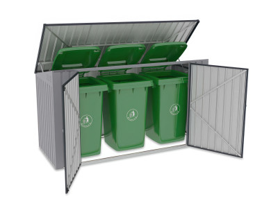 Odpadkový koš DAVIS 8x3 světle šedý - Hardmaister