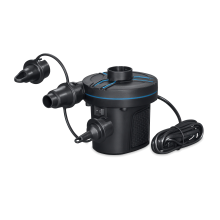 Wizualizacja działania czarnej, elektrycznej pompki powietrznej