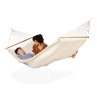 FLORENCIA Latte houpací síť pro dvě osoby s tyčí z organické bavlny - LA SIESTA