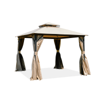 Zahradní pavilon s moskytiérou a závěsy VANCOUVER 3x3 Béžová - Hardmaister