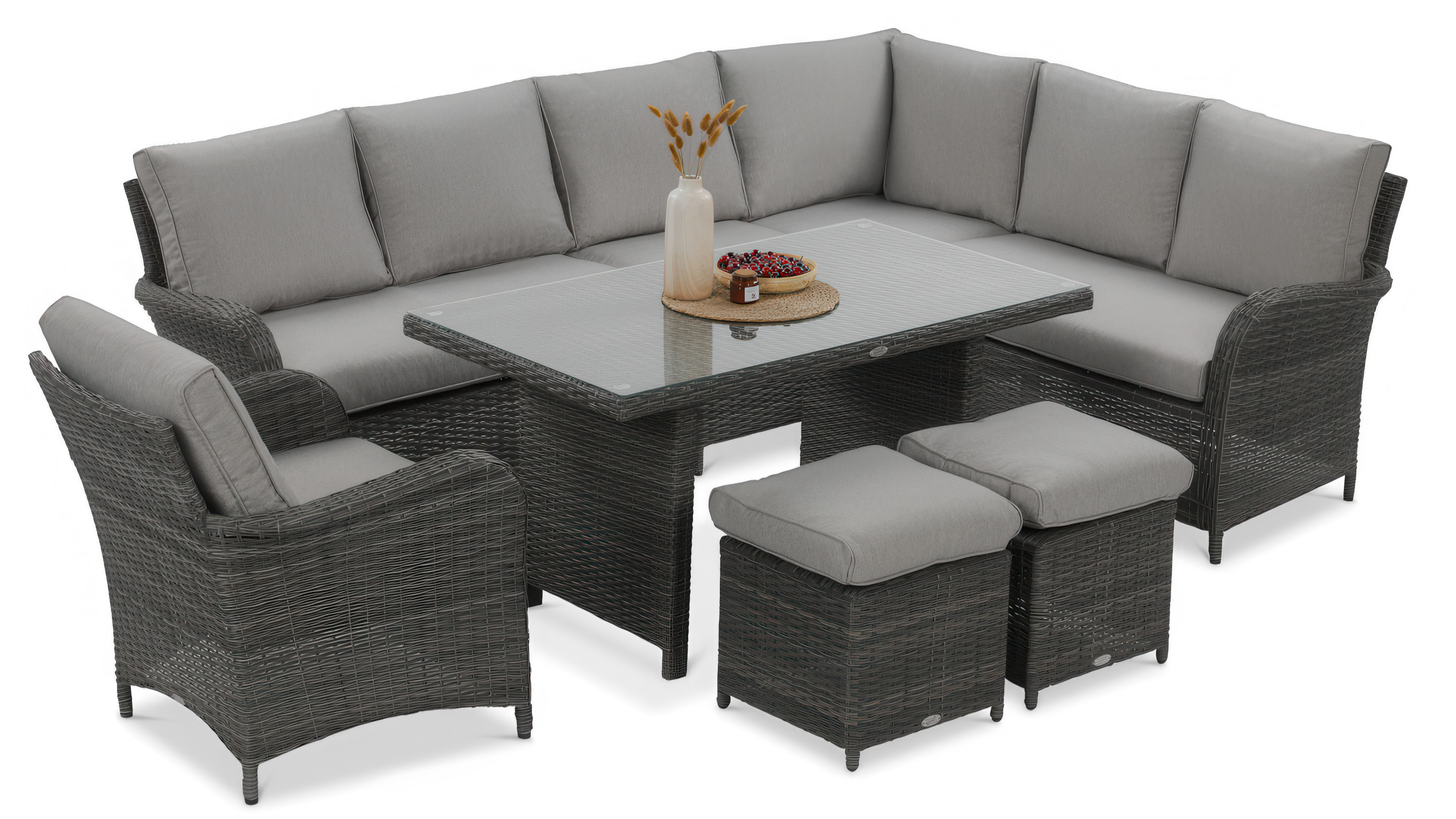 Rohová skříňka Technorattan VENTURA GRAND Dark Grey