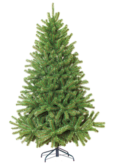 Hustý umělý vánoční stromek smrk MoodMe Winterberry 160 cm na kovovém stojanu na bílém pozadí