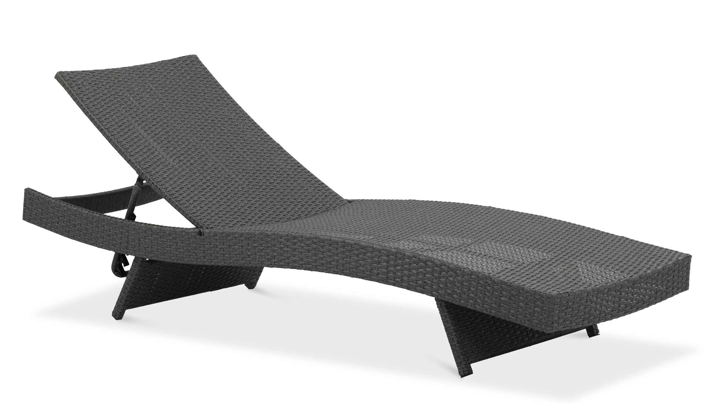 Tmavě šedé technorattanové lehátko WAVE - Focus Garden