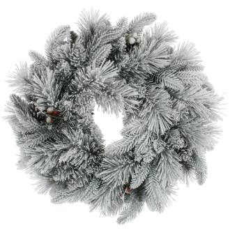 Smrkový věnec s dekorem CRYSTAL, průměr 60 cm