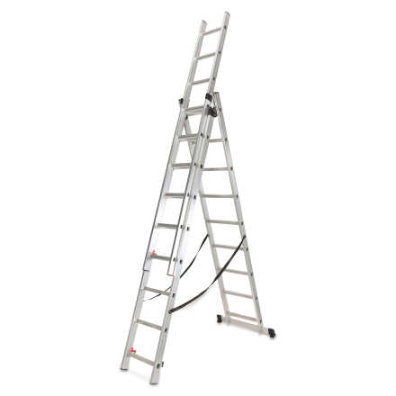 Multifunkční hliníkový žebřík Solid Regular, 3x9 - Hardmaister