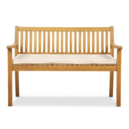 Dřevěná zahradní lavice s polštářem ALNES Teak Look