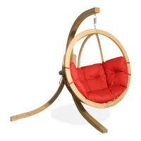 Dřevěné závěsné křeslo O-ZONE Červené