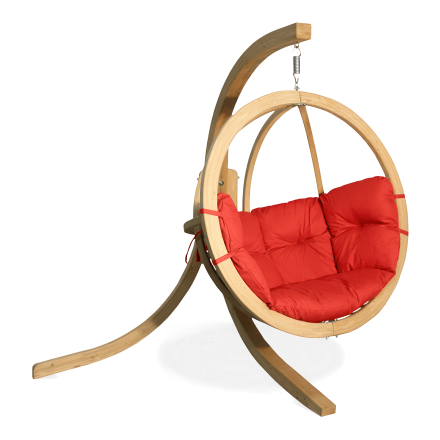 Dřevěné závěsné křeslo O-ZONE Červené