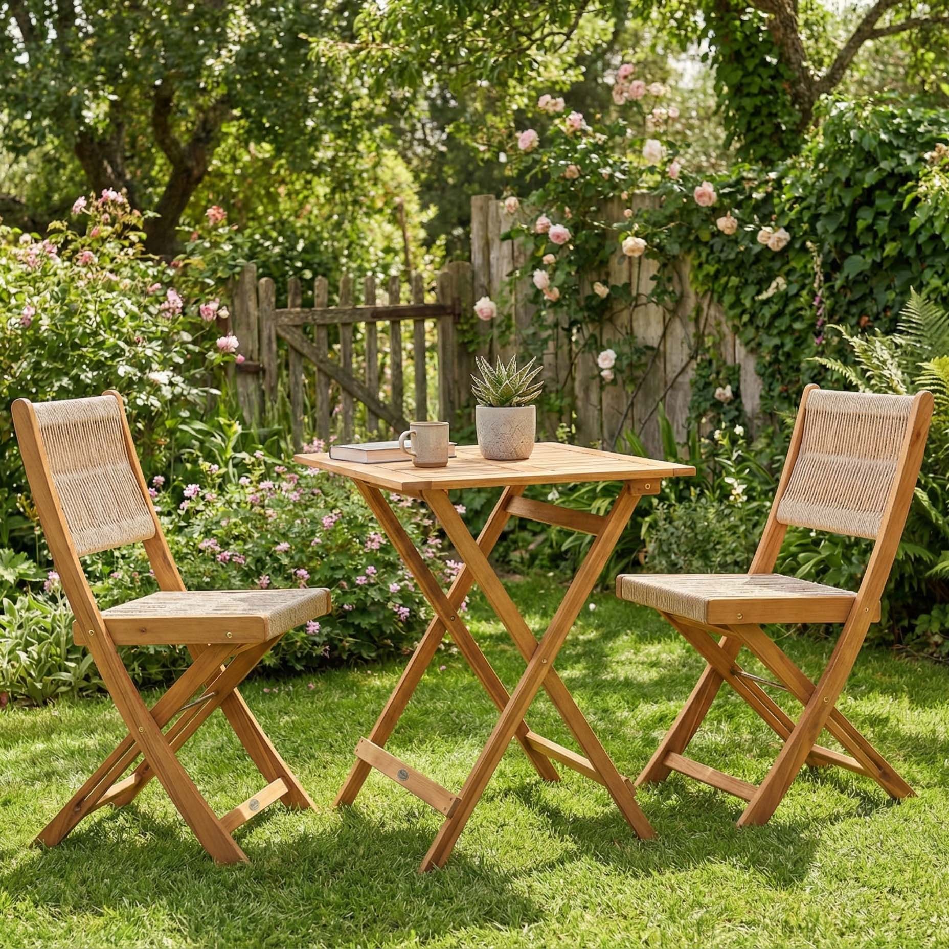 SOMA BALCONY ACACIA WOOD dřevěná balkonová souprava - Bjørkka