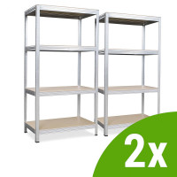 Sada dvou kovových regálů 150x70x30cm - Hardmaister