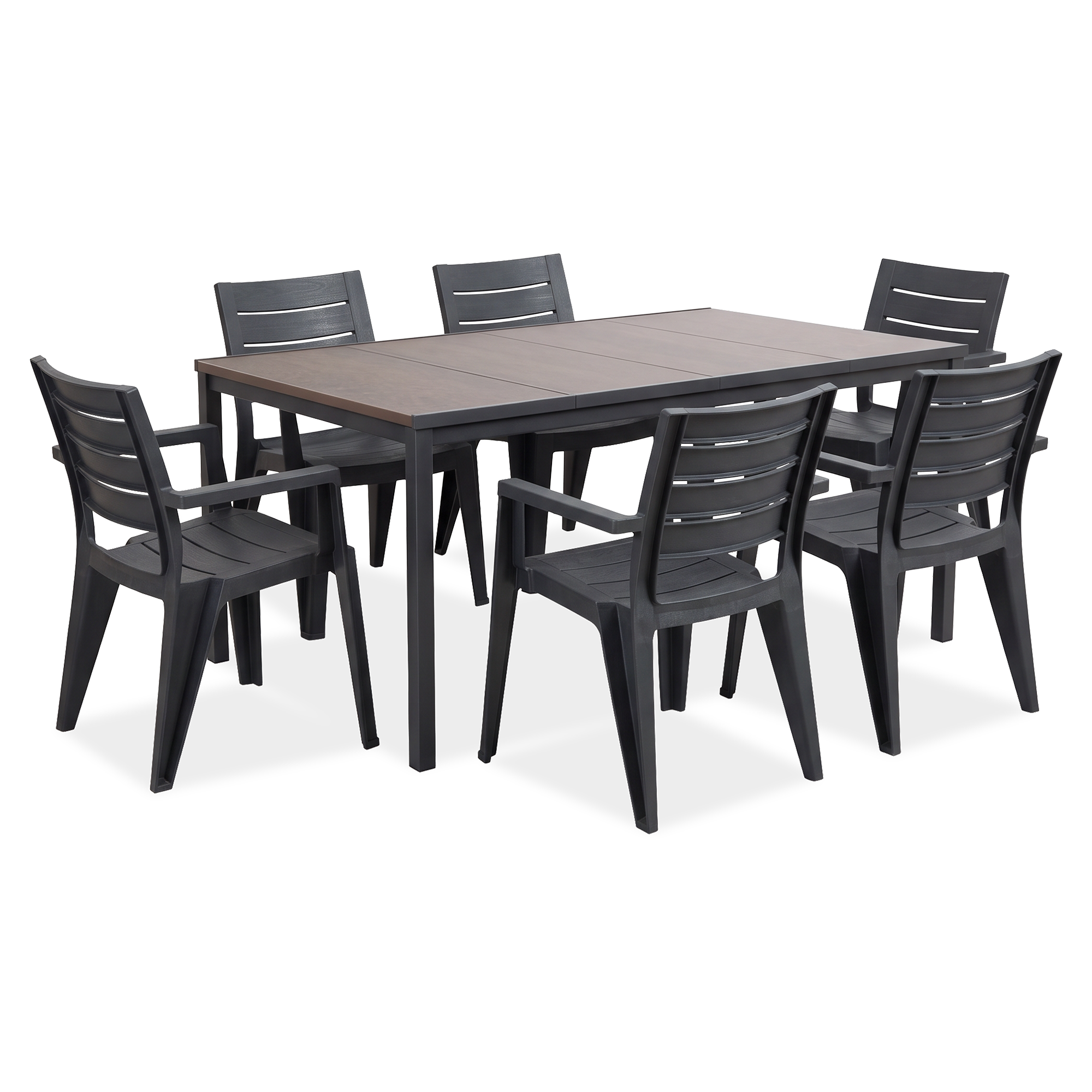 Terasová sestava JULIE/PORTO 160 6+1 Graphite Black Walnut - Keter