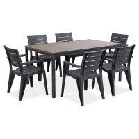 Terasová sestava JULIE/PORTO 160 6+1 Graphite Black Walnut - Keter