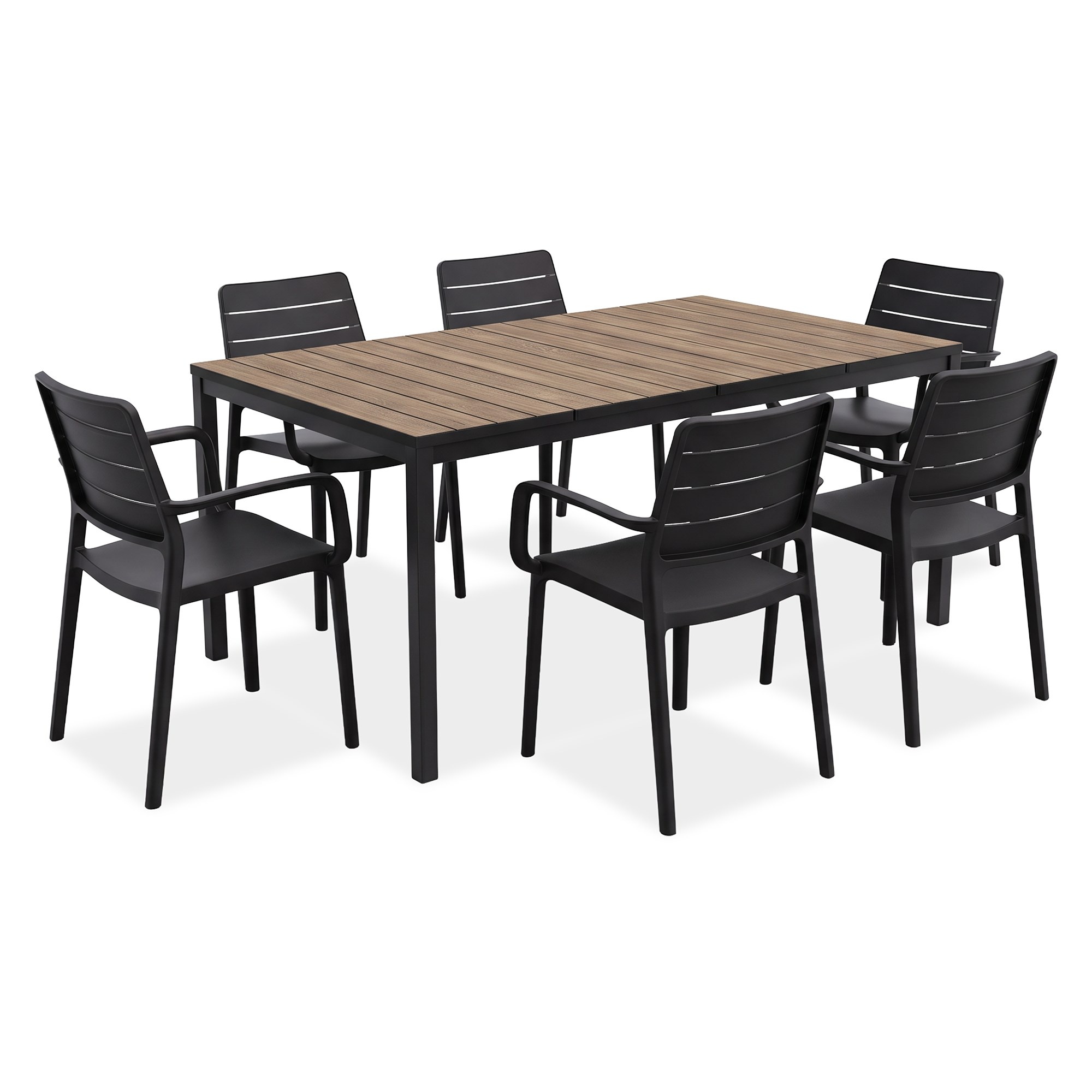 Jídelní set PORTO 160 6+1 Graphite Black Ashwood - Keter