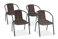 Hnědá sada 4 ks balkonových židlí SIMPLE - Focus Garden