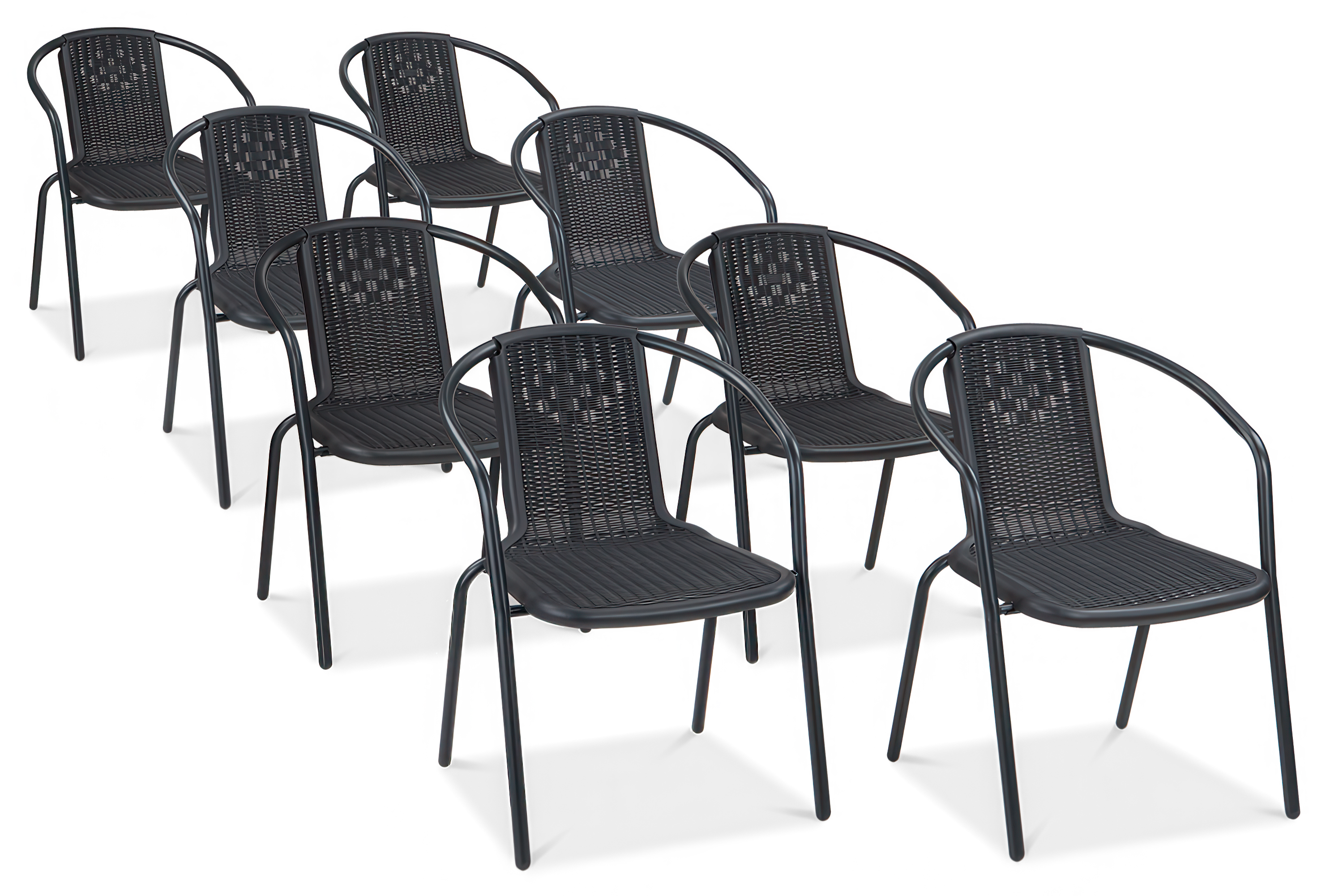 Zestaw krzeseł ogrodowych Simple Graphite 8 sztuk Focus Garden bez tła 