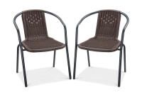 SIMPLE Hnědá sada 2 ks židlí - Focus Garden