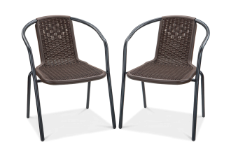 Zestaw krzeseł ogrodowych Simple Brown 2 sztuki Focus Garden bez tła PNG