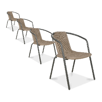 Sada 4 balkonových židlí SIMPLE Cappucino - Focus Garden