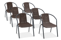 Sada terasových židlí 6ks SIMPLE v hnědé barvě - Focus Garden