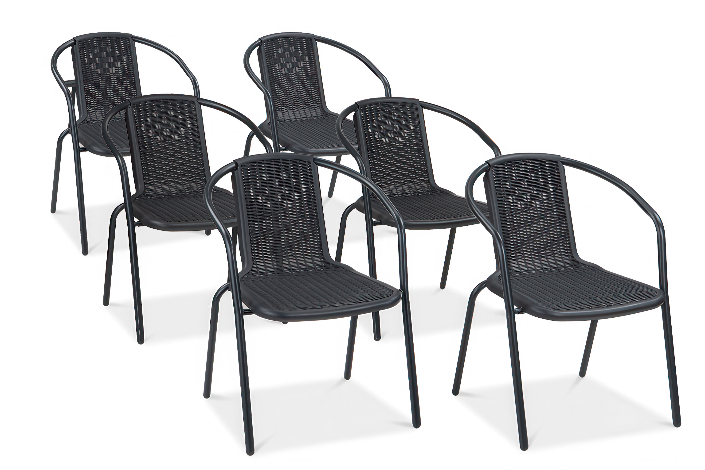 Zestaw krzeseł tarasowych Simple Graphite 6 sztuk Focus Garden bez tła PNG