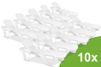 MONOBLOCK Bílá 10dílná sada lehátek. - Focus Garden