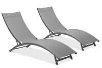 STAR Tmavě šedé zahradní lehátko 2 ks - Focus Garden