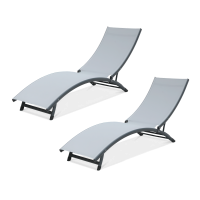 Plážové lehátko STAR Light Grey 2 ks - Focus Garden