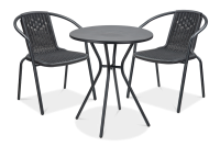 Malý balkonový nábytek SIMPLE 2+1 grafit - FOCUS GARDEN